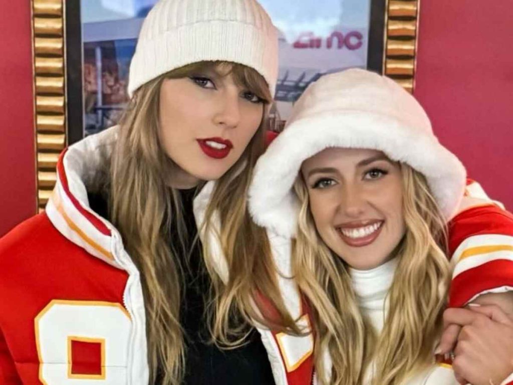 Taylor Swift and Brittany Mahomes in matching Chiefs Puffer Jackets
