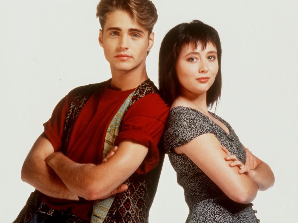 Shannen Doherty and Jason Priestly in the Beverly Hills 