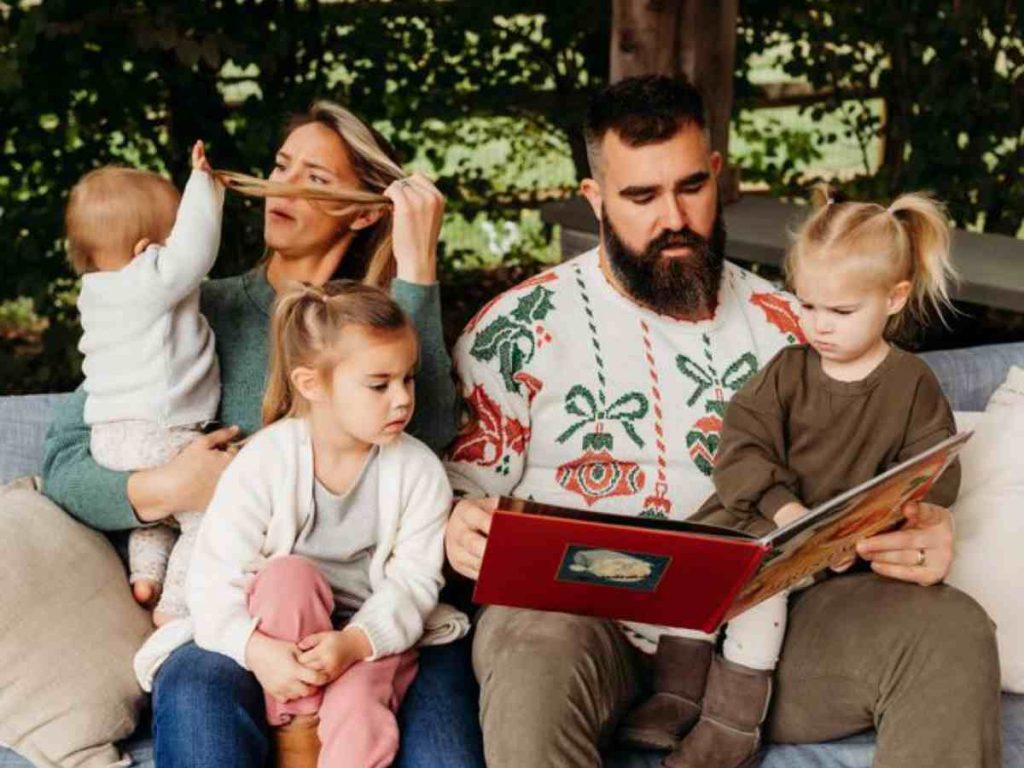Kylie and Jason Kelce with their three Daughters