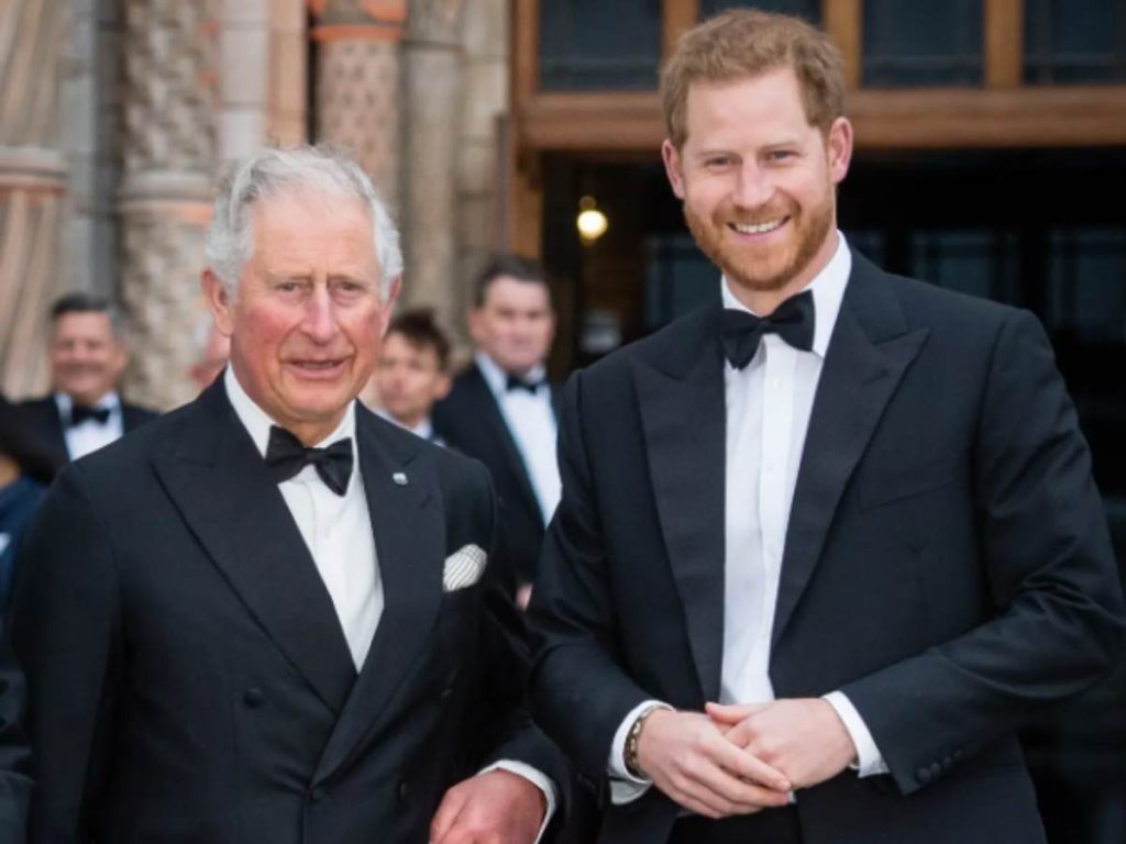King Charles and Prince Harry (Image: Getty)