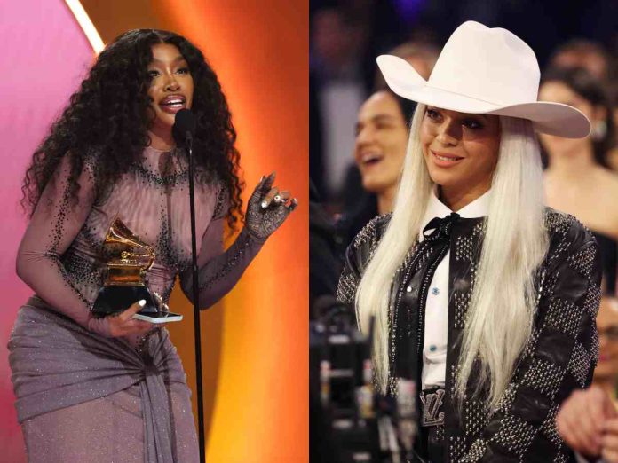 SZA and Beyoncé at the Grammys