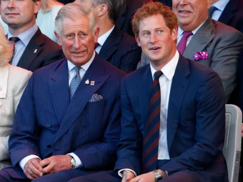 King Charles and Prince Harry (Image: Getty)