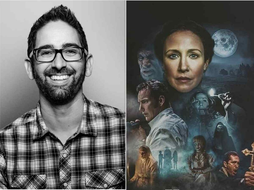 Michael Chaves (L) The Conjuring Universe collage (r)