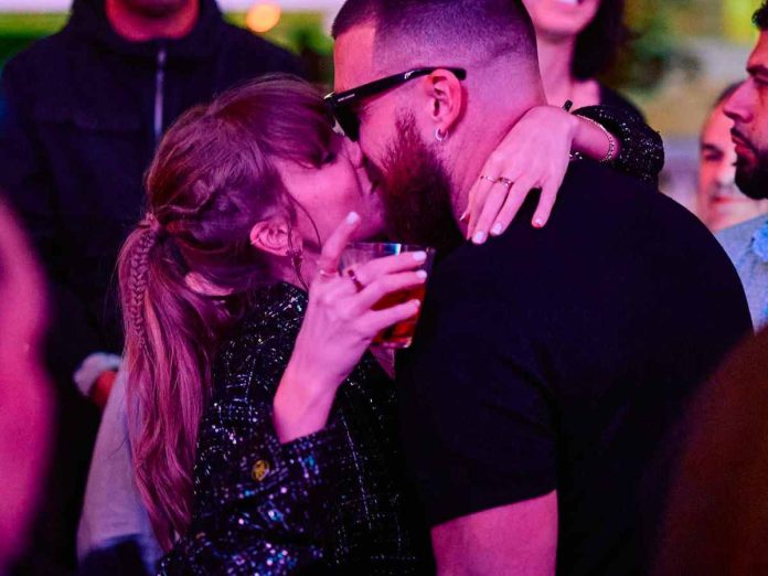Taylor Swift and Travis Kelce at a club in Vegas (Image: Getty)