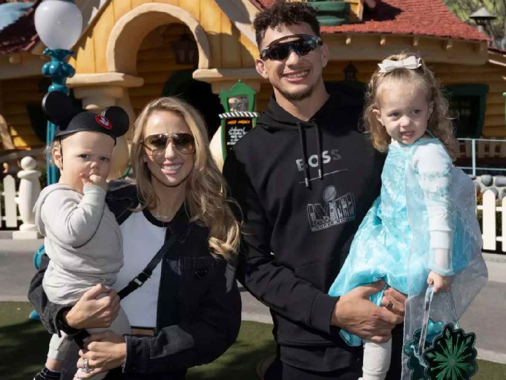 Patrick Mahomes with his family at Disneyland (Image: Getty)