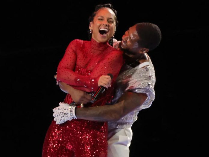 Usher and Alicia Keys (Image: Getty)