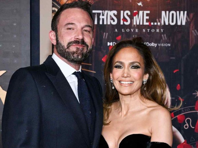 Ben Affleck and Jennifer Lopez at the premiere of 'This is me...Now' (Credit: Getty)