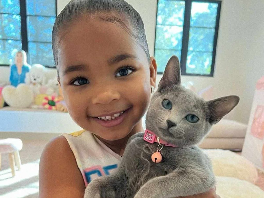 Khloe Kardashian's daughter True and cat (Image: Instagram)
