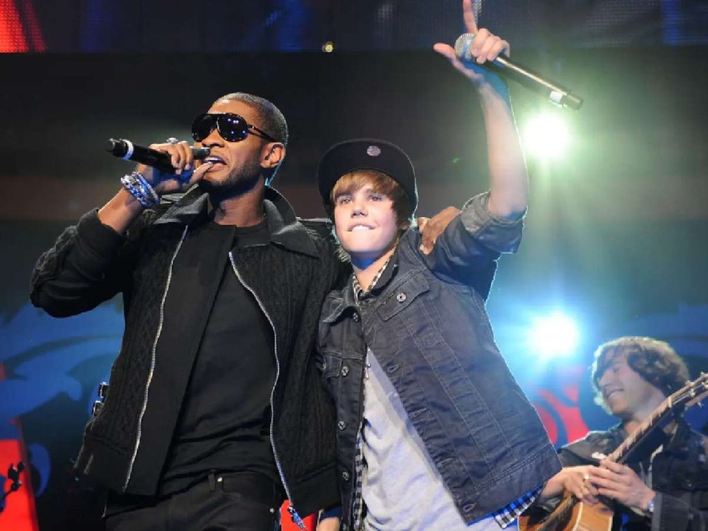 Usher and Justin Bieber (Image: Getty)