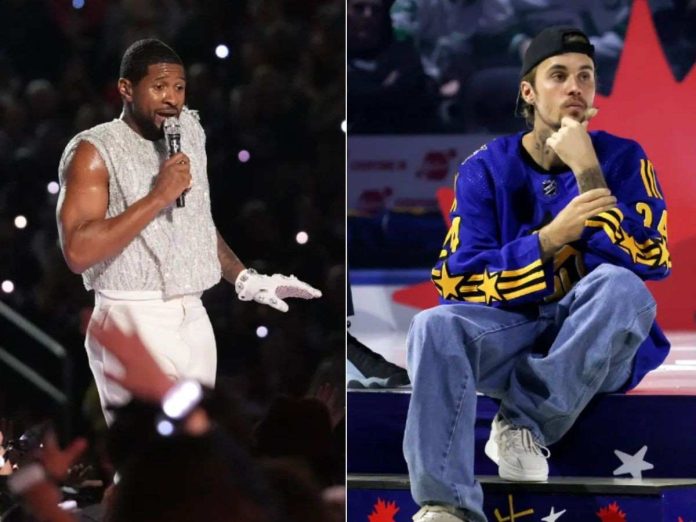 Usher and Justin Bieber (Image: Getty)