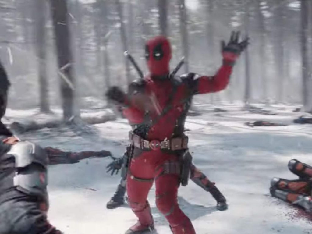 Deadpool on the grounds on Avengers: Age of Ultron