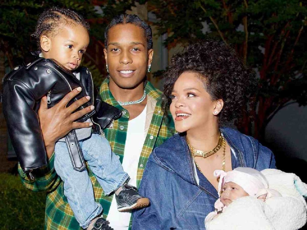 Rihanna and A$AP Rocky with their sons RZA and Riot