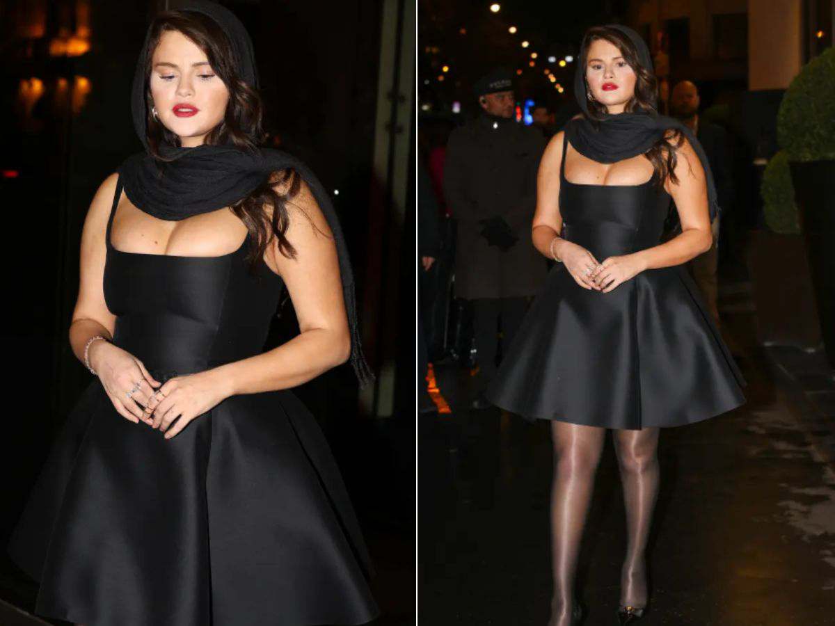 Selena Gomez Dazzles Parisian Streets Again In Black Minidress And ...