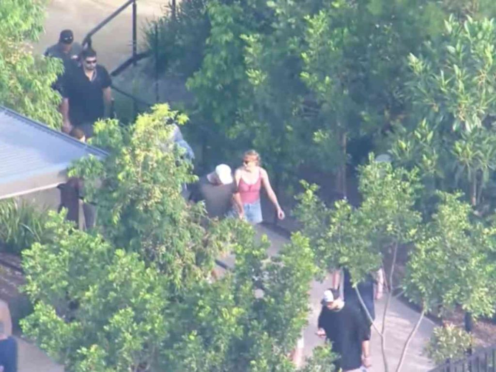 Taylor Swift and Travis Kelce at Sydney zoo. (Image: Getty)