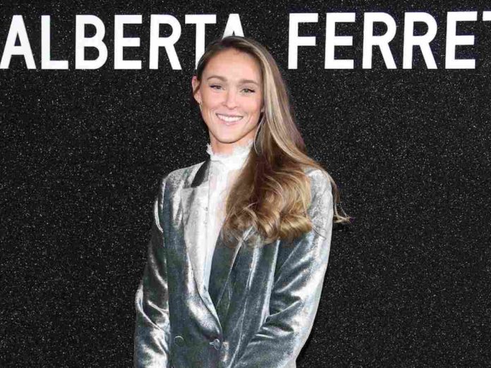 Kylie Kelce at the Alberta Ferretti Fall 2024 runway show