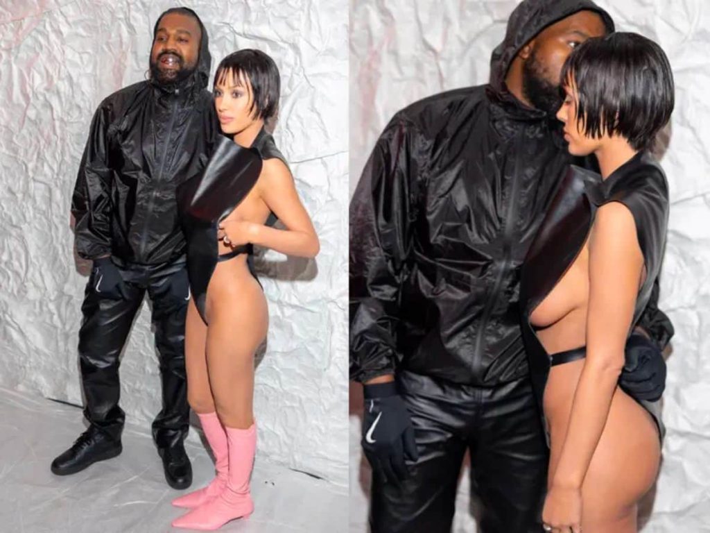 Kanye West and Bianca Censori at the Milan Fashion Week