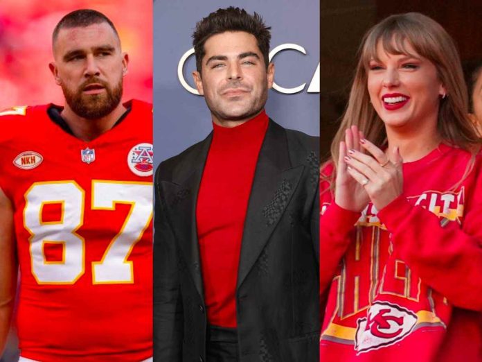 Travis Kelce, Zac Efron and Taylor Swift