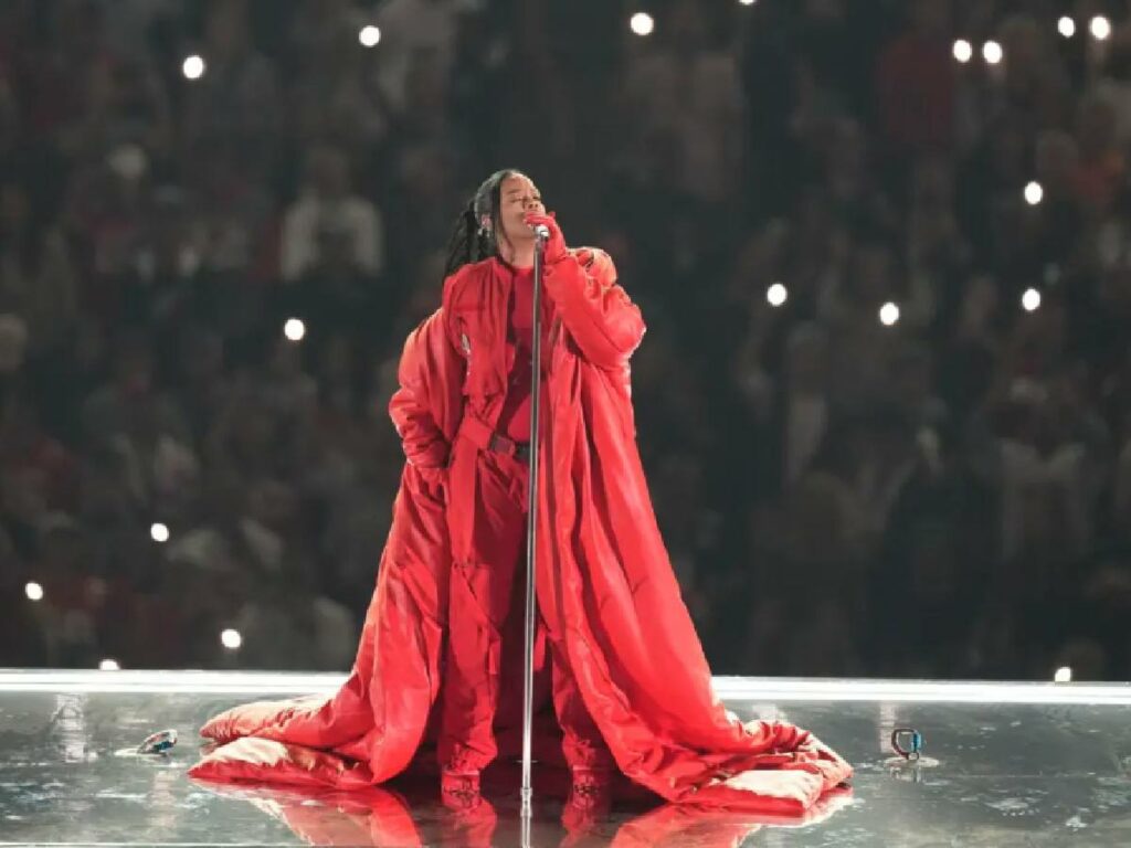 Rihanna at Super Bowl 2023 (Credit: Getty)