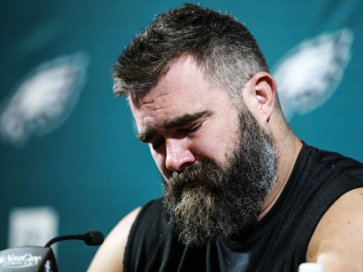 Jason Kelce Cries During Nfl Retirement Announcement, Travis Kelce Dons 