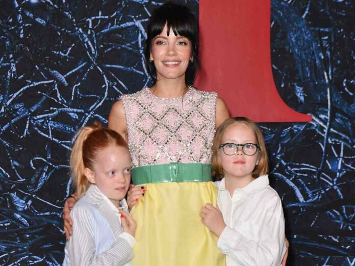 Lily Allen with her two daughters Ethel Mary and Marnie Rose