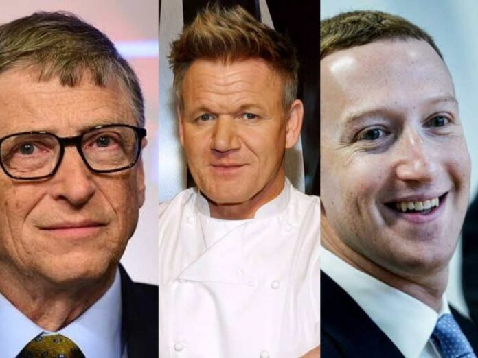 Bill Gates, Mark Zuckerberg, and Gordon Ramsay