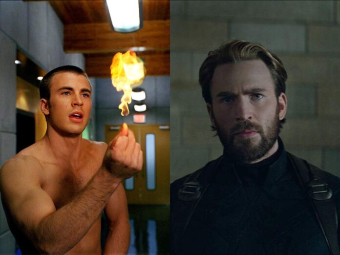 Chris Evans as Johnny Storm and 'Captain America'