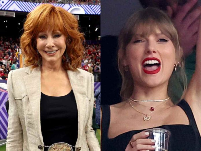 Reba McEntire and Taylor Swift at the Super Bowl 2024