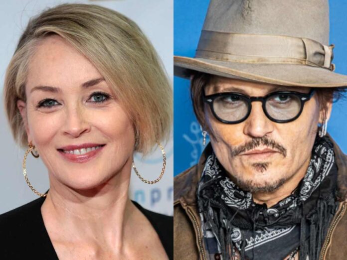 Sharon Stone and Johnny Depp