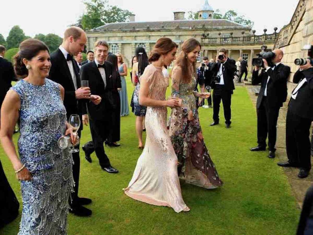 Lady Rose Hanbury and her husband David Cholmondele with Kate Middleton and Prince Williams during a Gala dinner in 2016