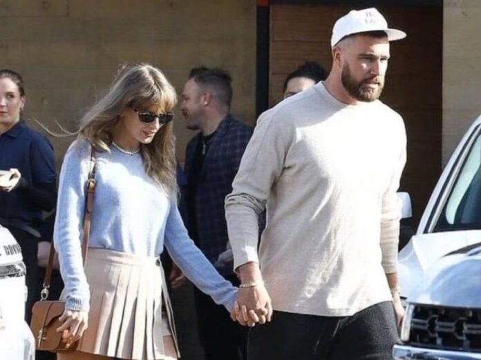 Travis Kelce and Taylor Swift (Credits: X)