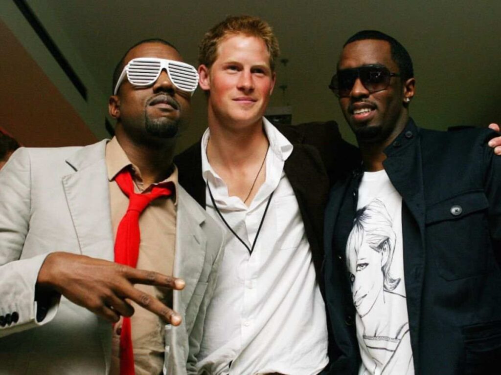 Prince Harry with Kanye West and Diddy