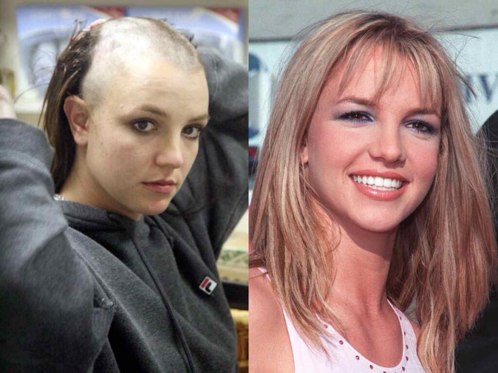 Britney Spears after shaving her head in 2007