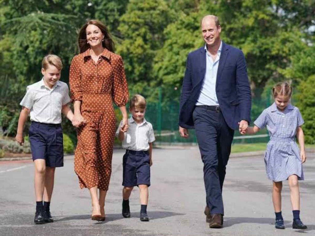 Kate Middleton, Prince William with their three children