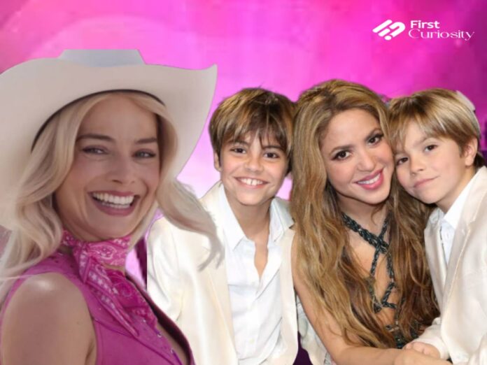 Margot Robbie and Shakira with her kids