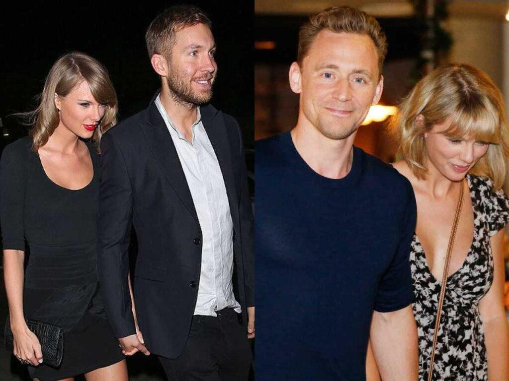 Taylor Swift with Calvin Harris and Taylor Swift with Tom Hiddleston