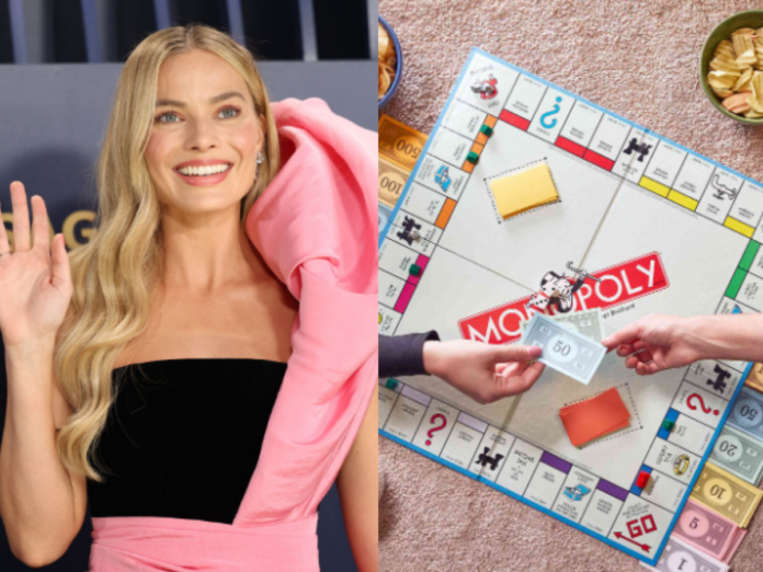 Margot Robbie (L) and Monopoly (R)