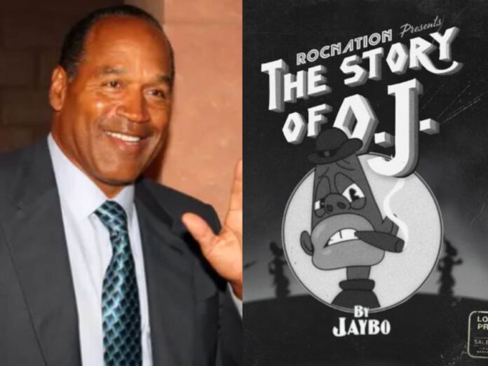O.J. Simpson (L) and Still from 'The Story of O.J.' (R)