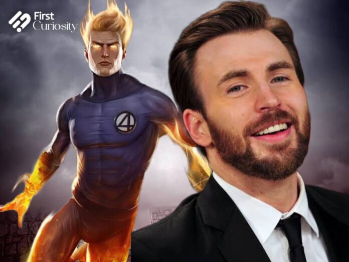 The Human Torch (Left) and Chris Evans (Right)