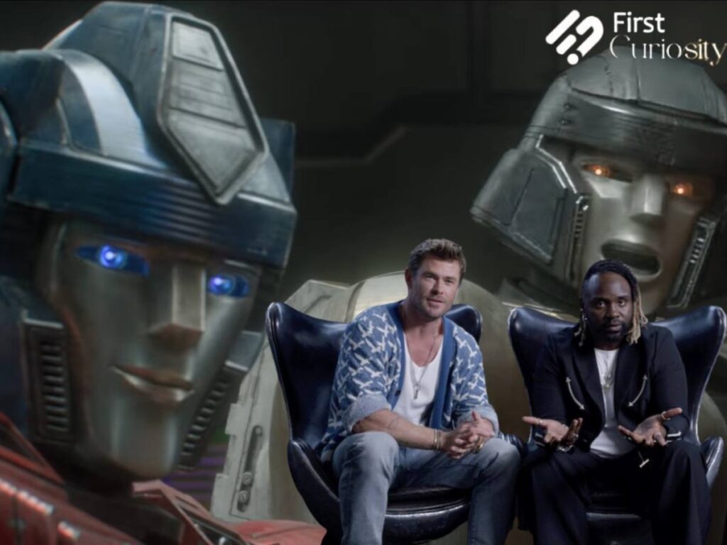 Chris Hemsworth and Brian Tyree Henry in Transformers One