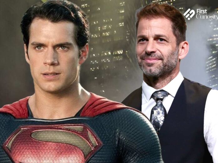 Henry Cavill's Superman (L) and Zack Snyder (R)