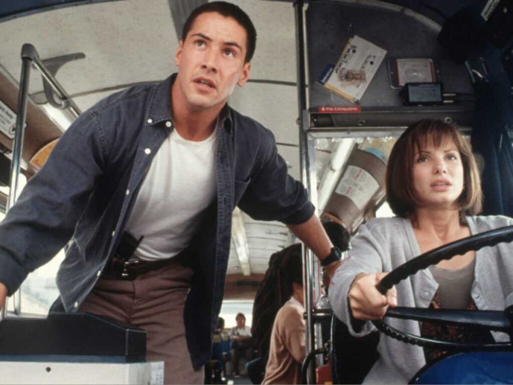 Keanu Reeves and Sandra Bullock in 'Speed