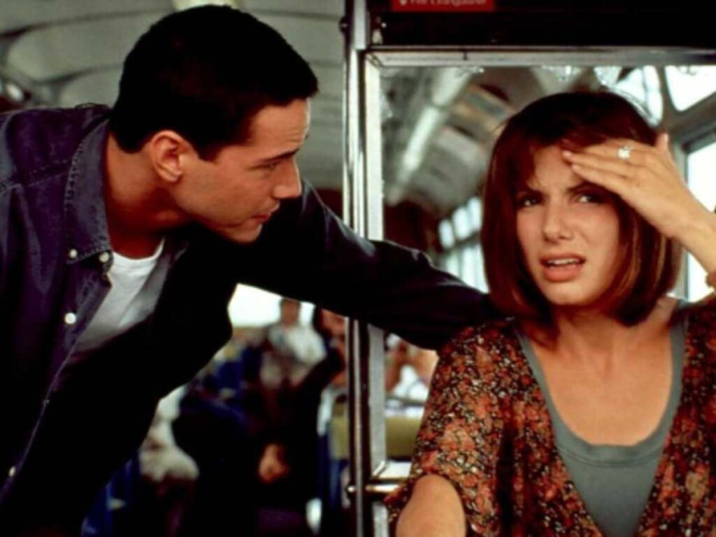 Keanu Reeves and Sandra Bullock in 'Speed