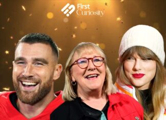 Travis Kelce, Donna Kelce and Taylor Swift