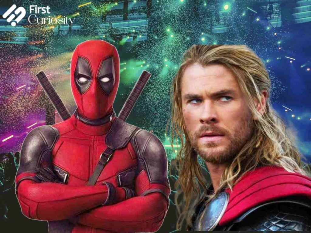 Deadpool and Chris Hemsworth as Thor