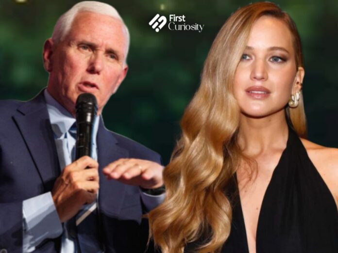 Mike Pence and Jennifer Lawrence