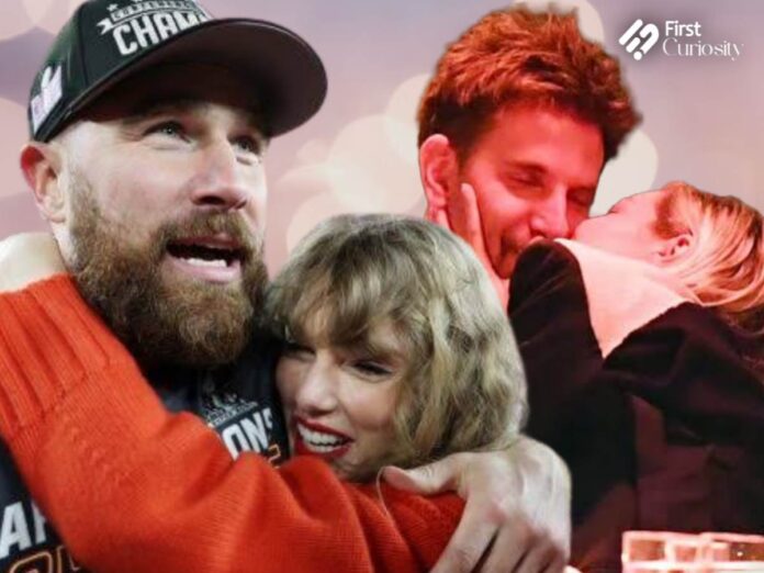 Travis Kelce and Taylor Swift with Bradley VCooper and Gigi Hadid