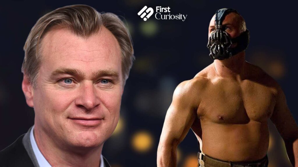 Christopher Nolan and Tom Hardy as Bane 