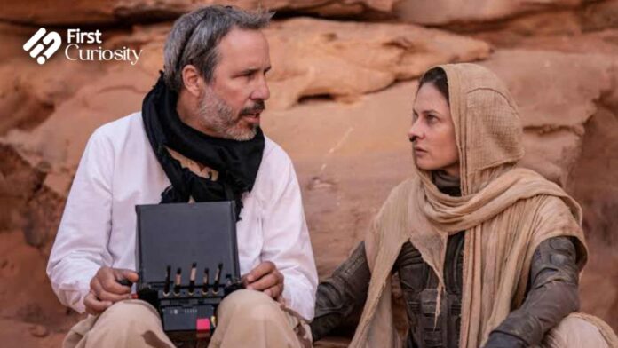 Denis Villeneuve on the set of Dune 2 (Image: Warner Bros.)