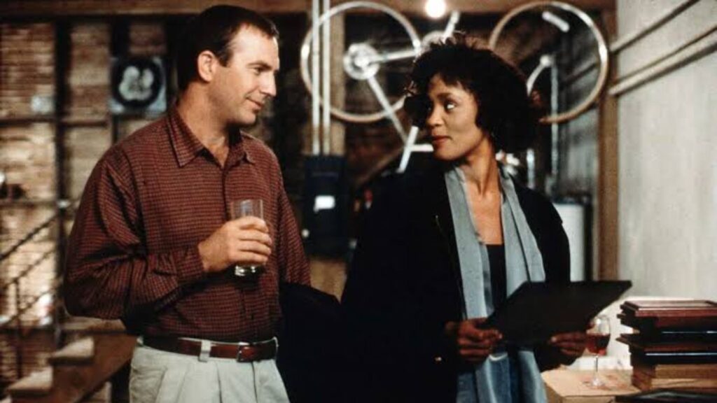 Kevin Costner and Whitney Houston in The Bodyguard 