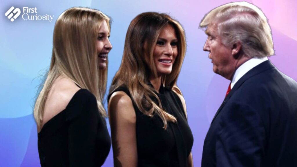 Ivanka and Melania Trump with Donald Trump